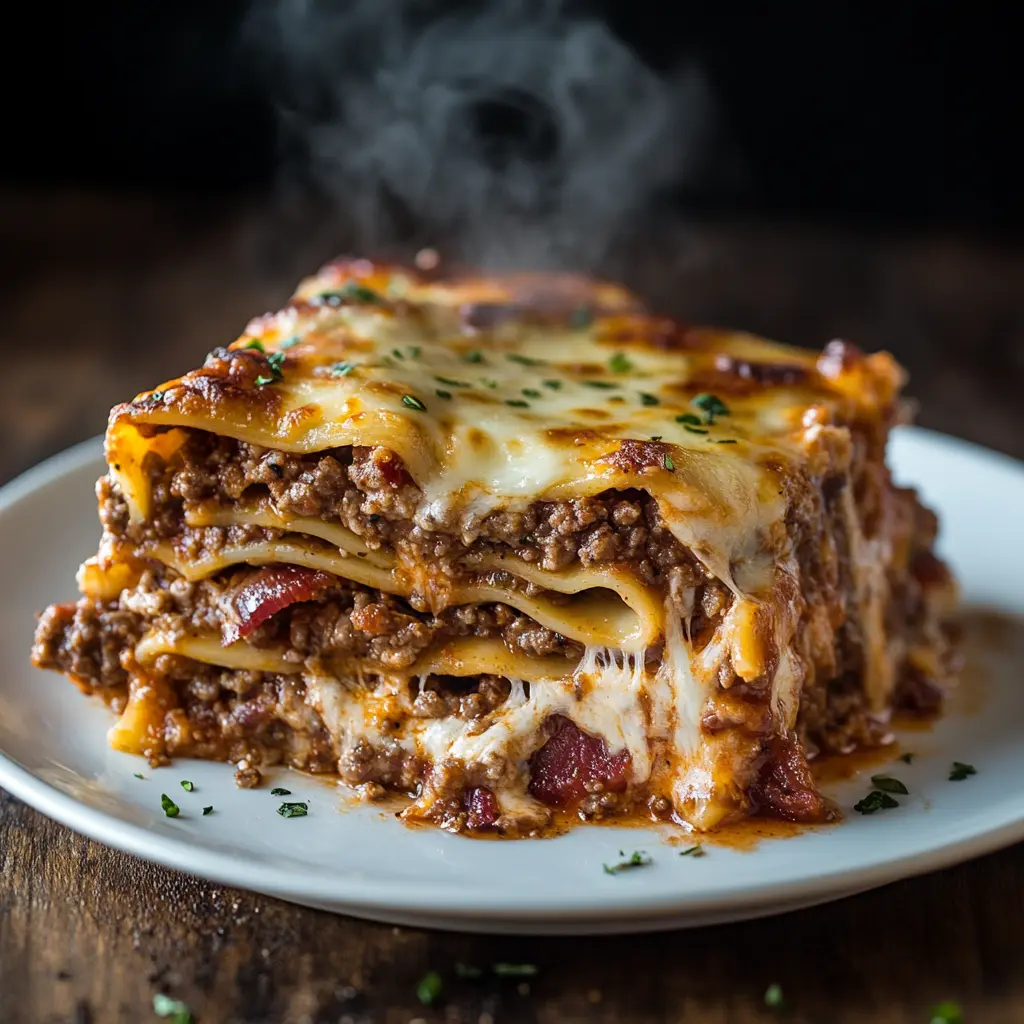 parmesan garlic bacon cheeseburger lasagna recipe