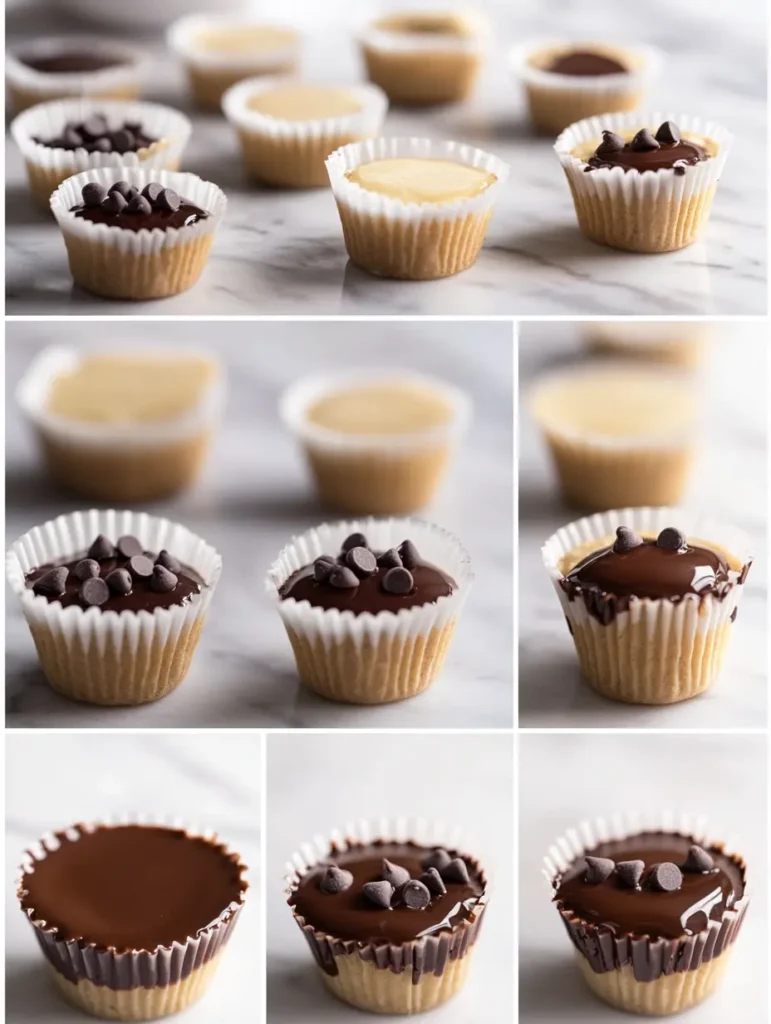 Step-by-step preparation of Decadent Chocolate Chip Cookie Dough Cups
