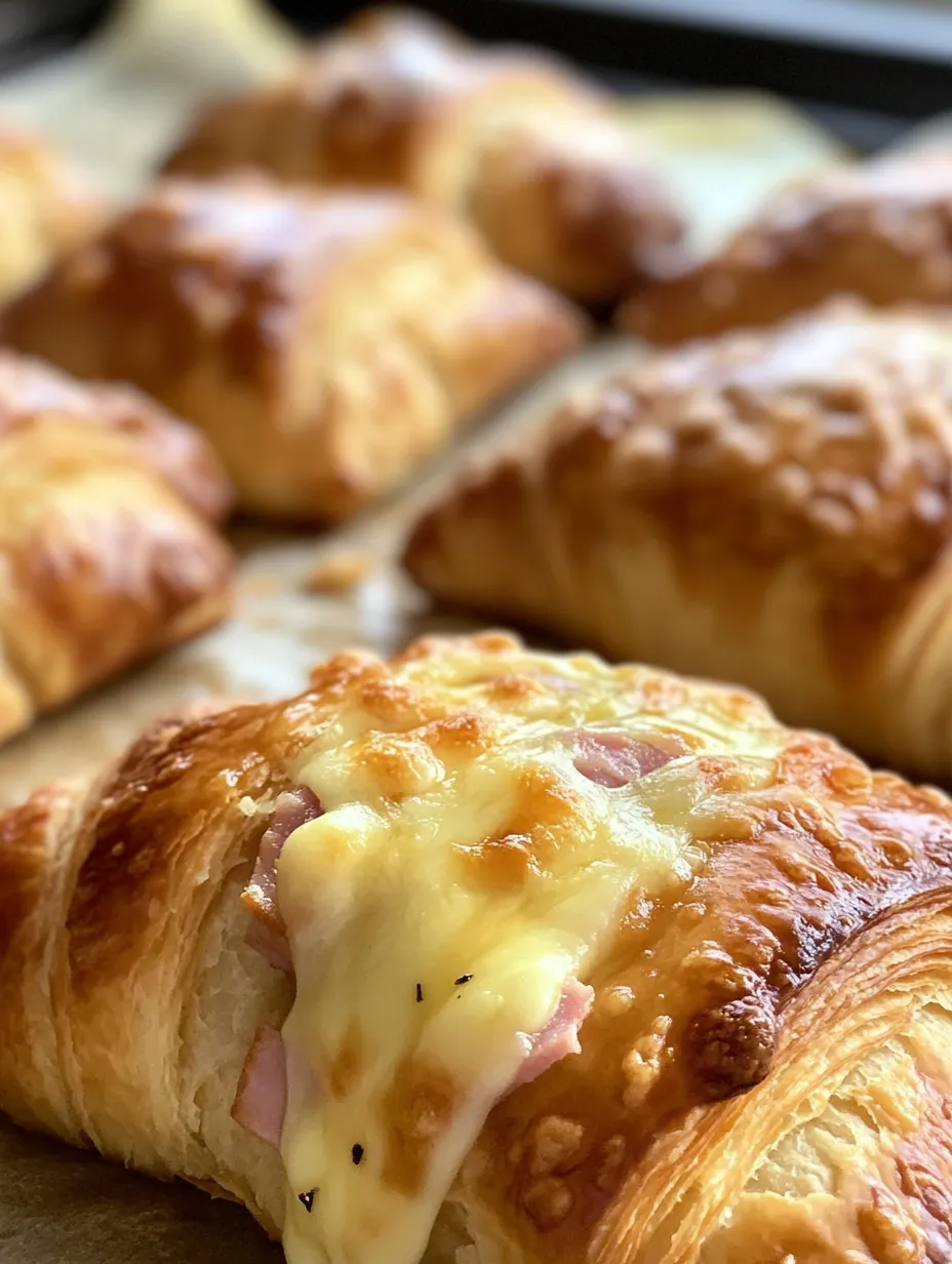 Baked Ham and Cheese Croissants