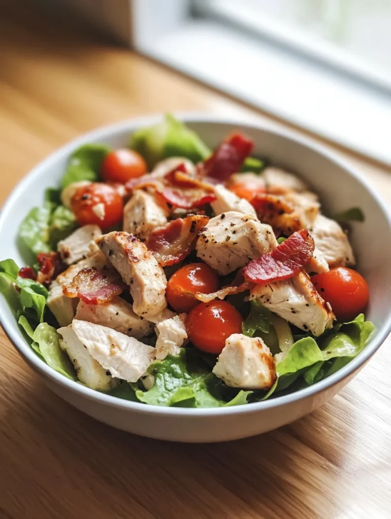 Meal prep containers with BLT chicken salad portions
