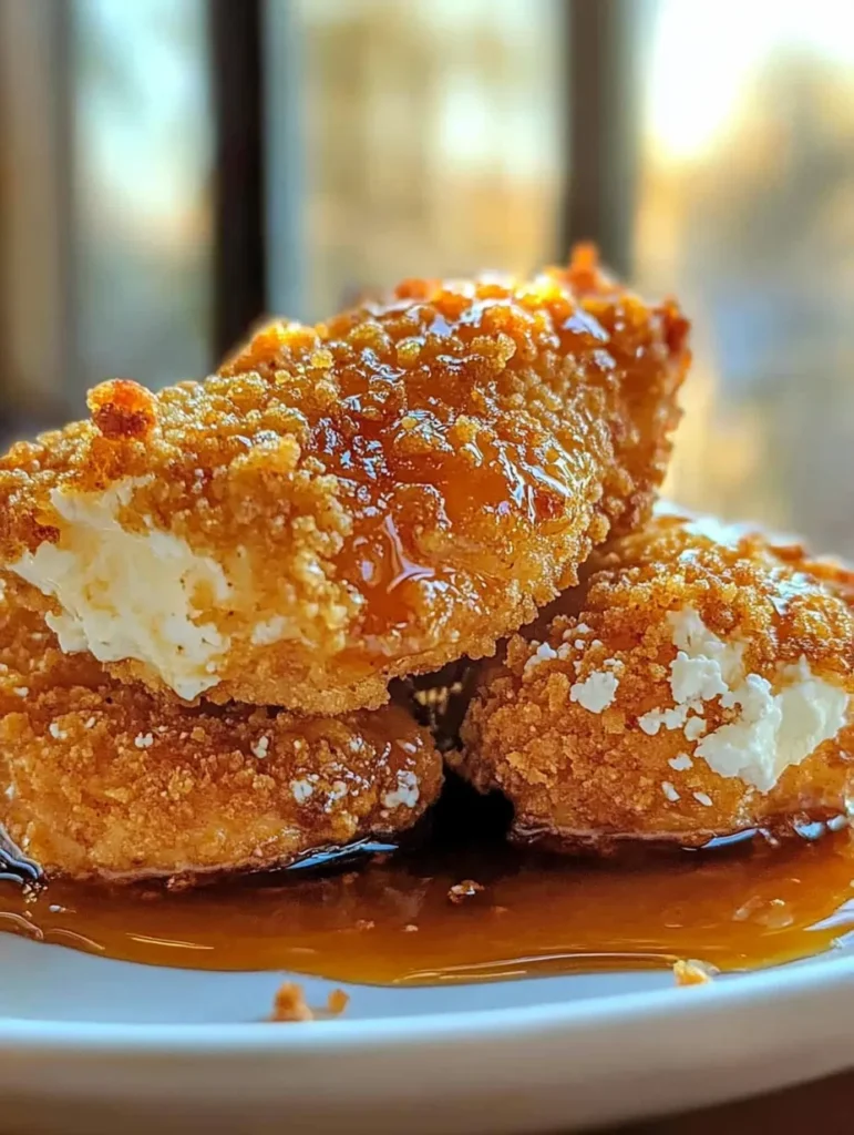 Close up of hot honey feta chicken with golden crust