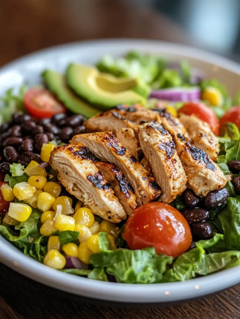 Southwest chicken salad served with tortilla chips