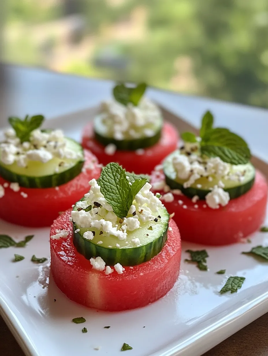 Watermelon Cucumber Bites