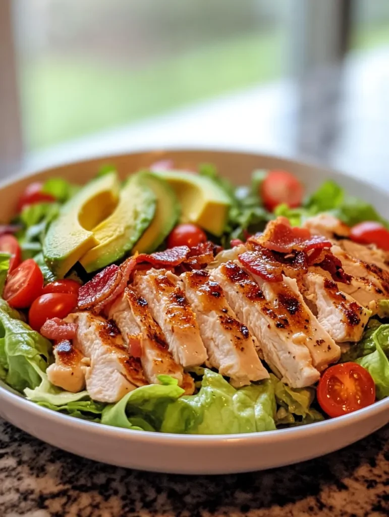 Keto BLT chicken salad in lettuce cups on wooden board