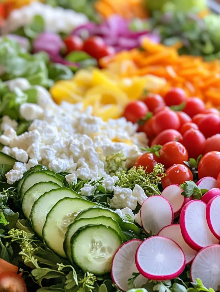 Woman serving spring salad at outdoor gathering