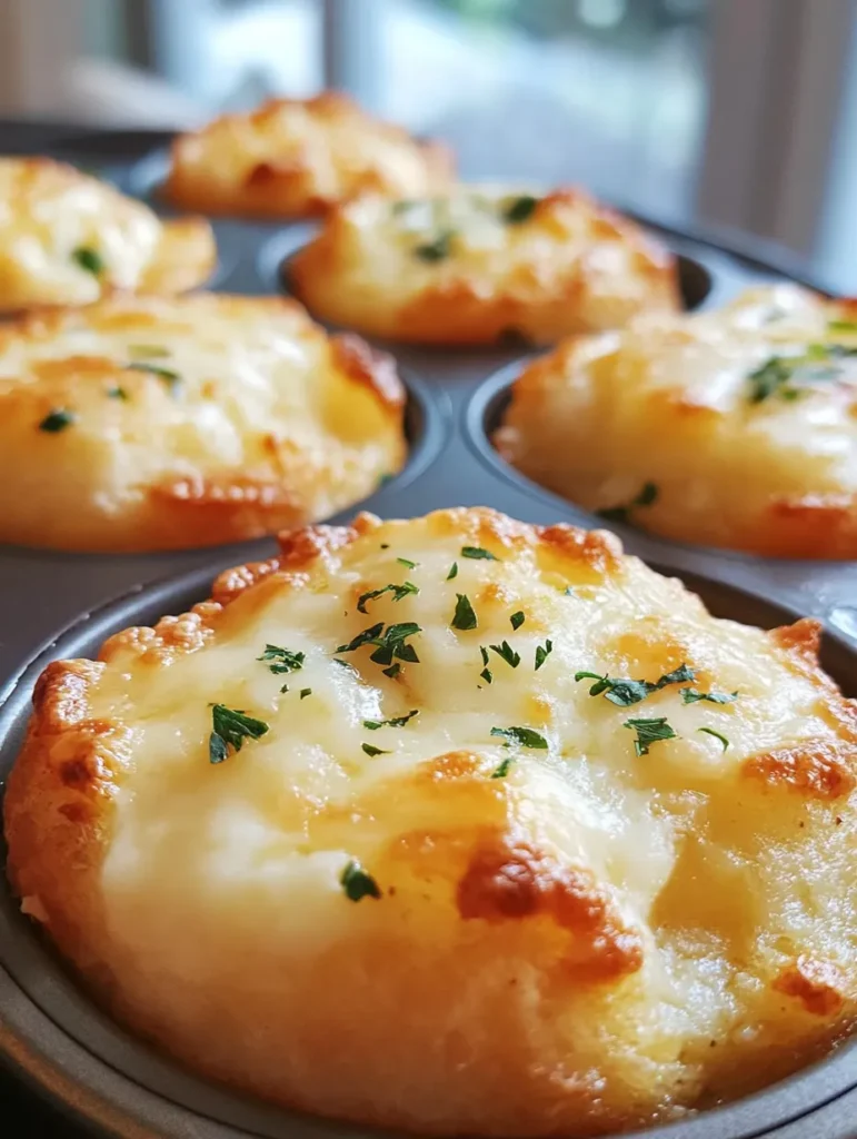 Cheesy garlic cruffins served with marinara dipping sauce