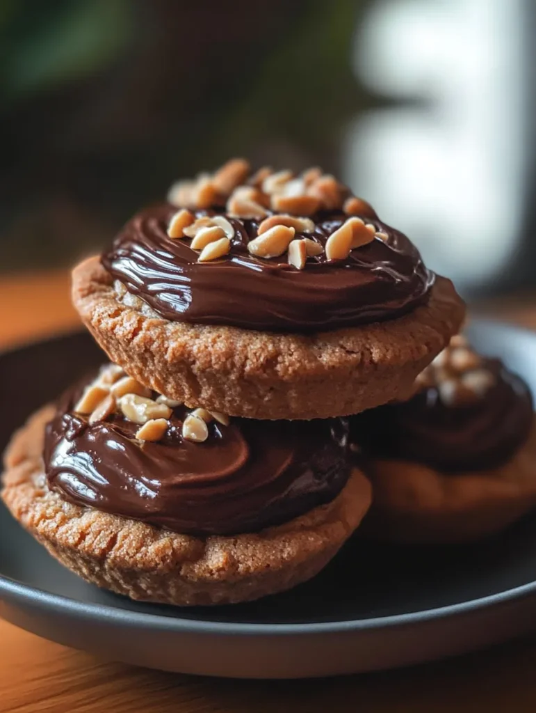 Step by step process of making Nutella stuffed cookie cups