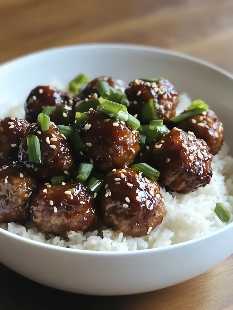 Korean BBQ meatballs on skewers with dipping sauce