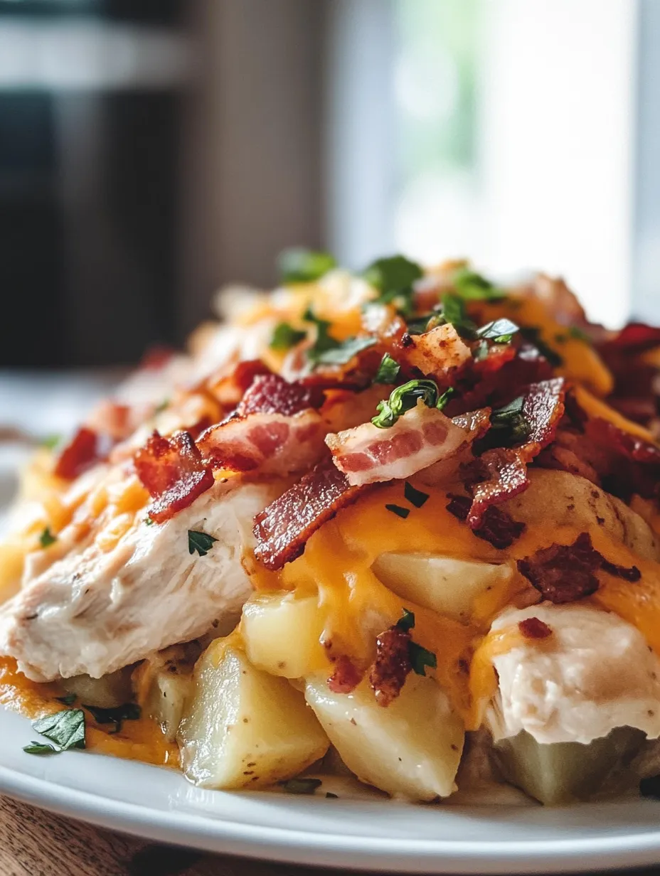 Loaded potato ranch chicken casserole