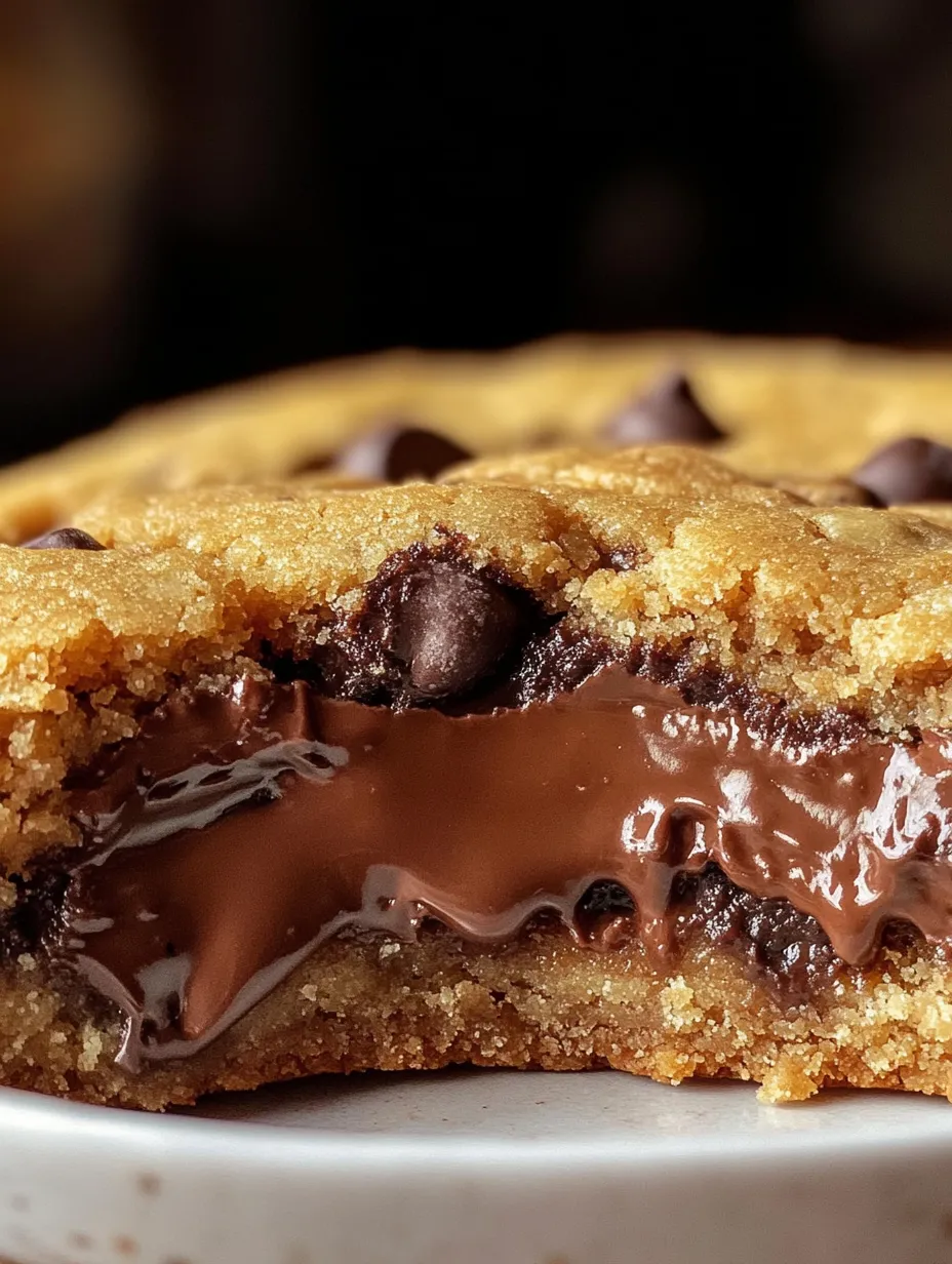Nutella Stuffed Cookie Pie