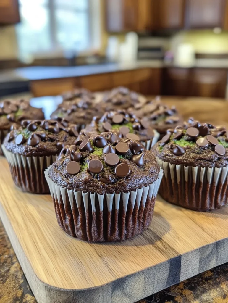 Ingredients for gluten-free chocolate zucchini muffins laid out on marble countertop