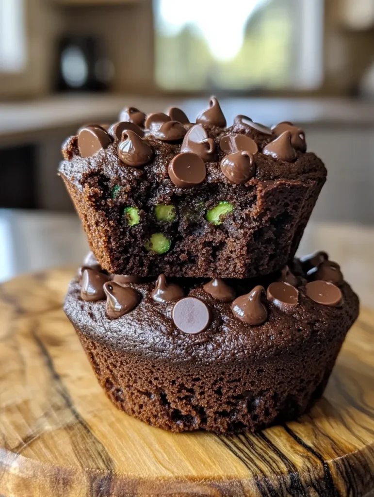 Hand sprinkling chocolate chips onto chocolate zucchini muffin batter in muffin tin