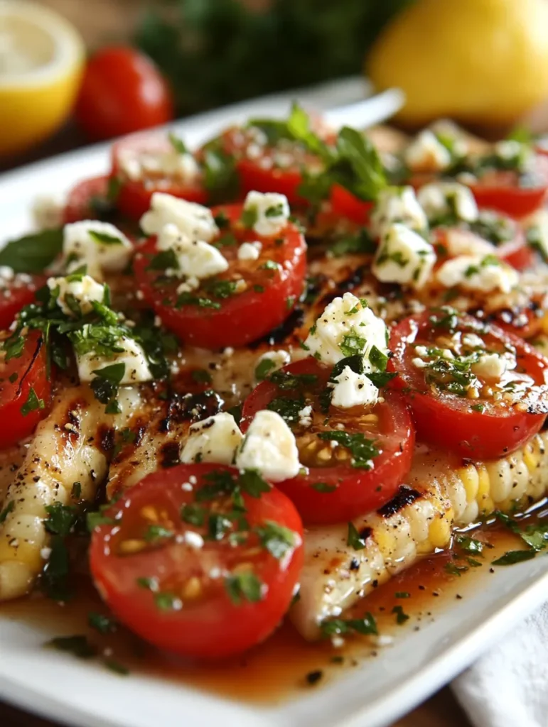 Grilled corn salad served as a side dish with grilled chicken and crusty bread