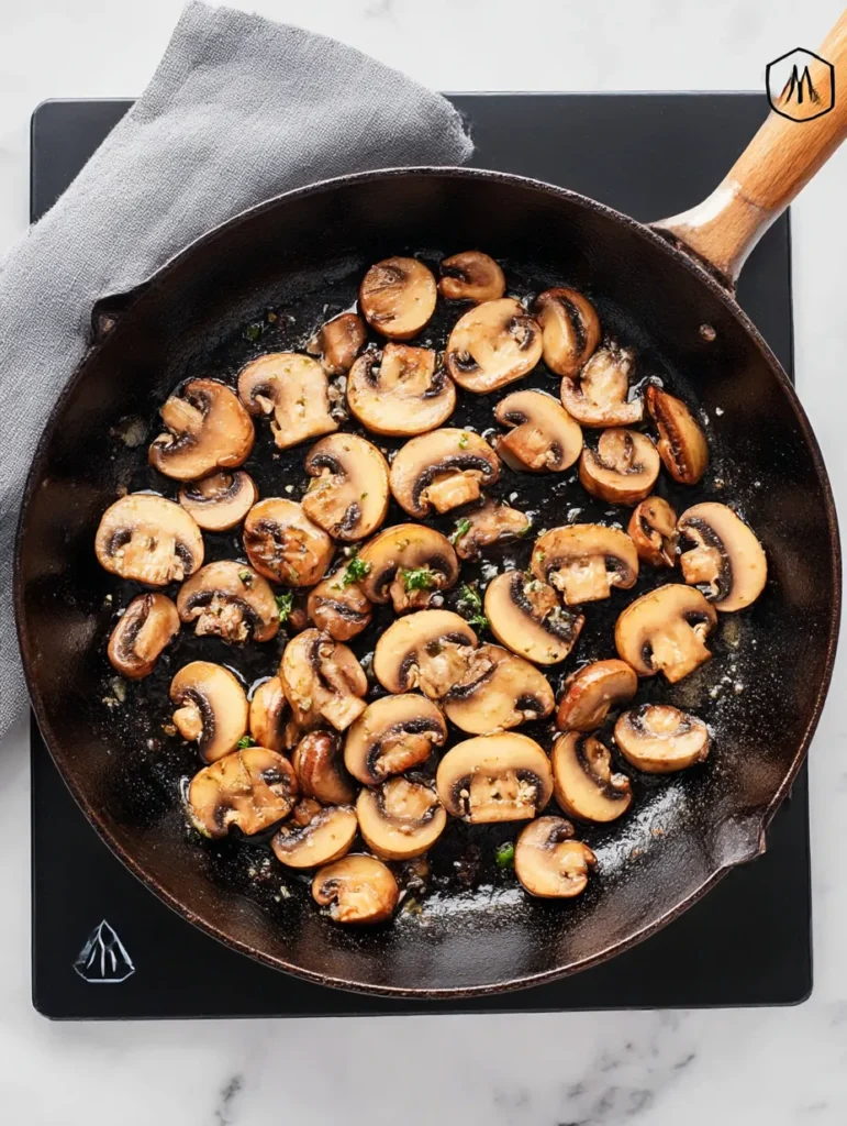 quartered mushrooms