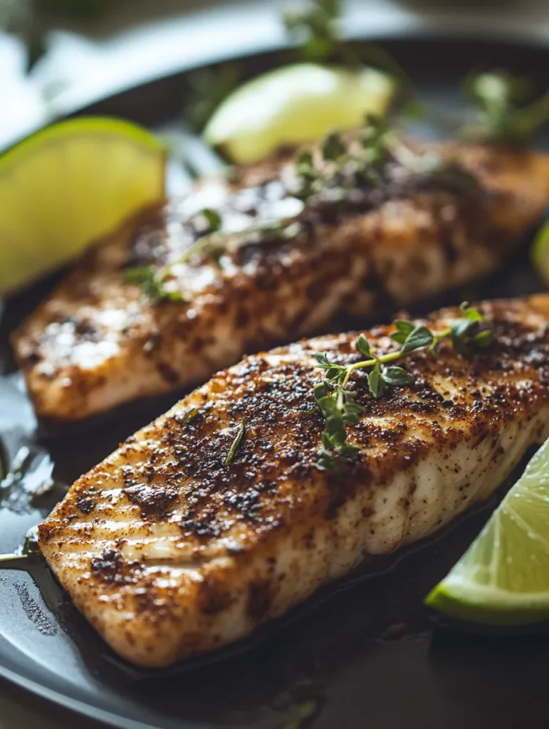 Cooking jerk-marinated fish fillets in a cast iron skillet