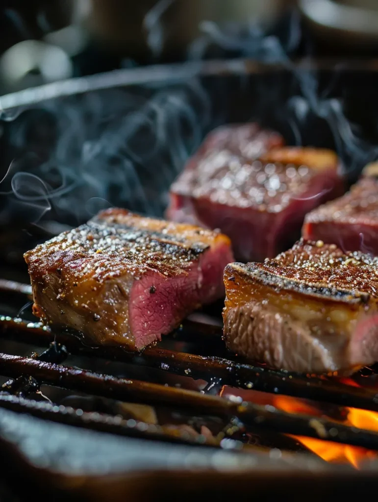 Japanese Wagyu beef grading comparison A3 A4 A5 showing marbling differences
