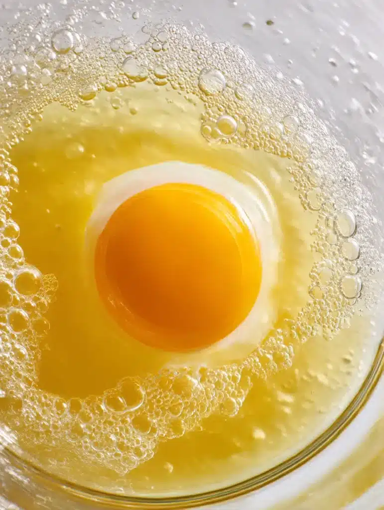 Raw egg floating in sorbet base showing proper sugar concentration test