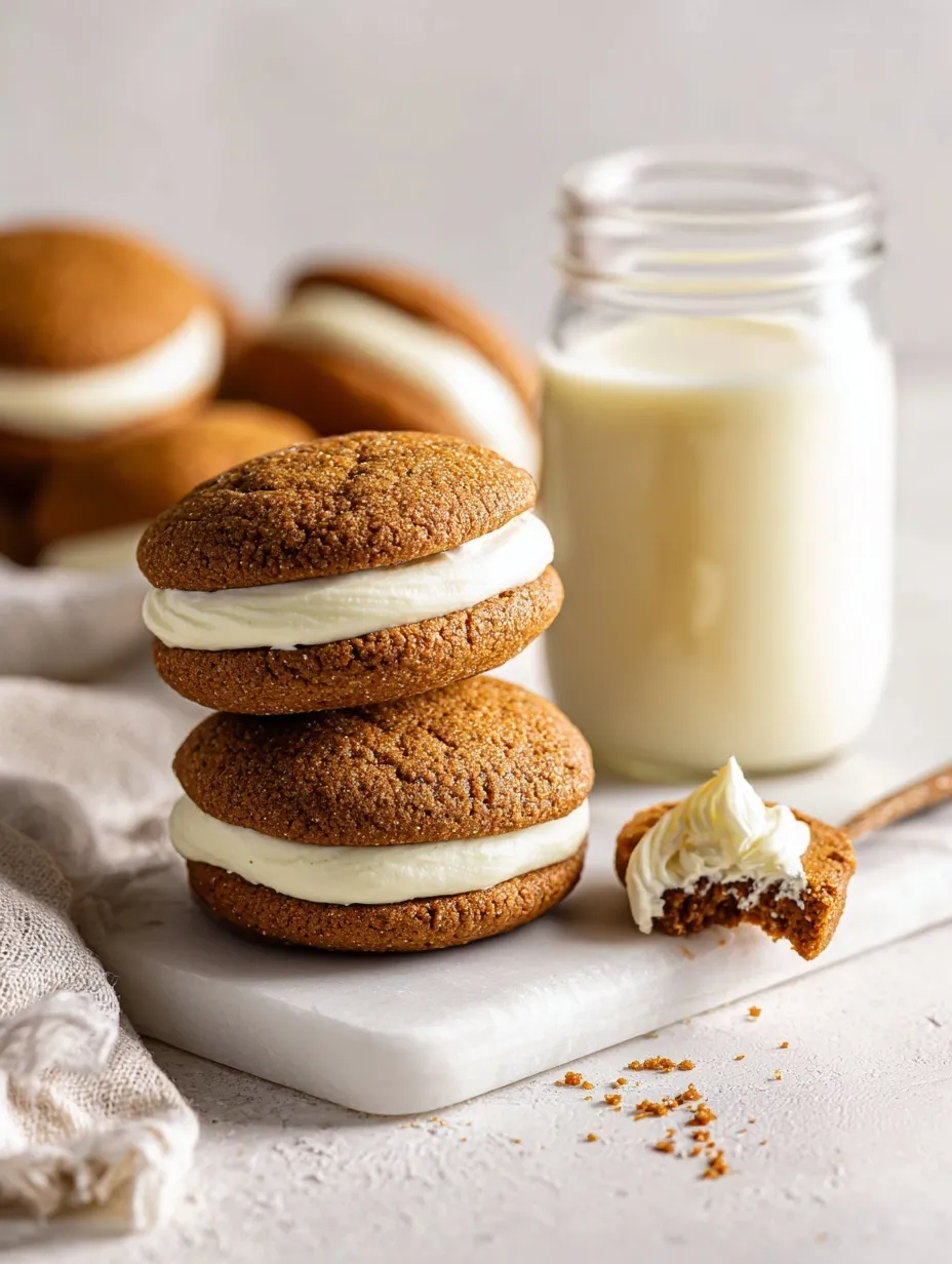 Ginger Eggnog Cookie Sandwiches