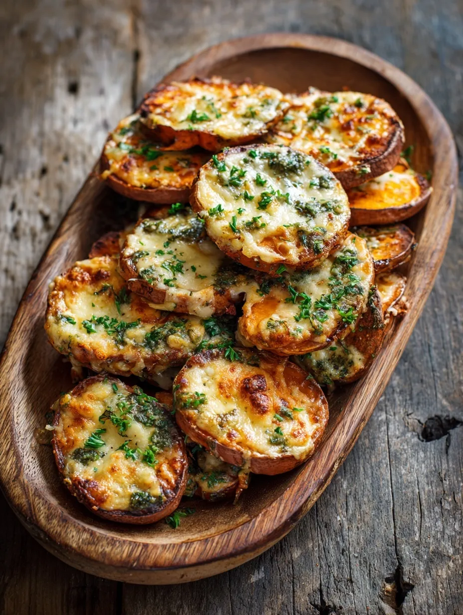 Garlic Parmesan Sweet Potato Wedges