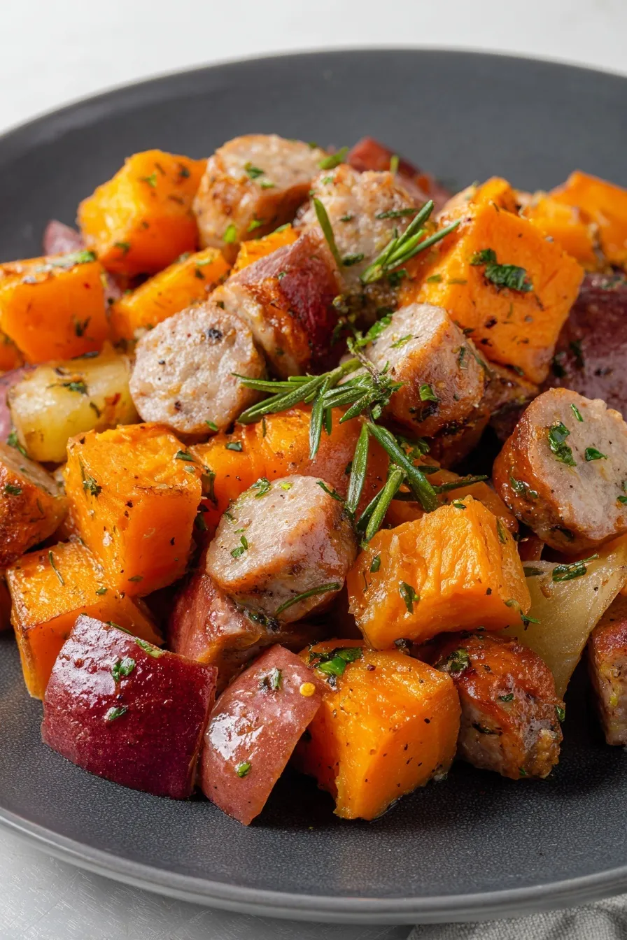 Sheet Pan Sausage Sweet Potatoes