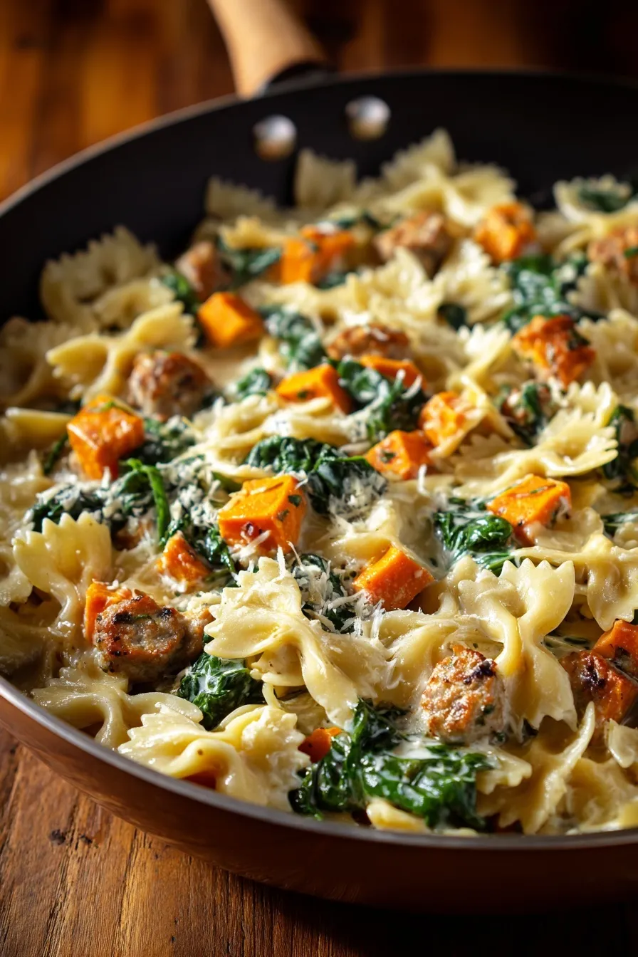 Butternut Squash Pasta Sausage Spinach