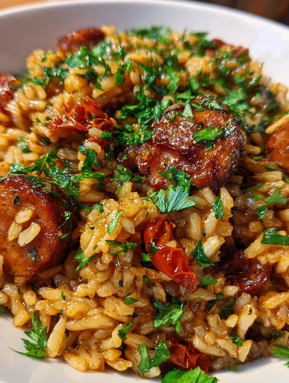 Sweet Tangy BBQ Sausage Rice