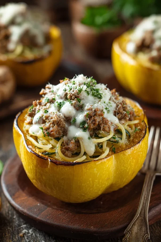 Sausage and Apple Stuffed Acorn Squash Recipe