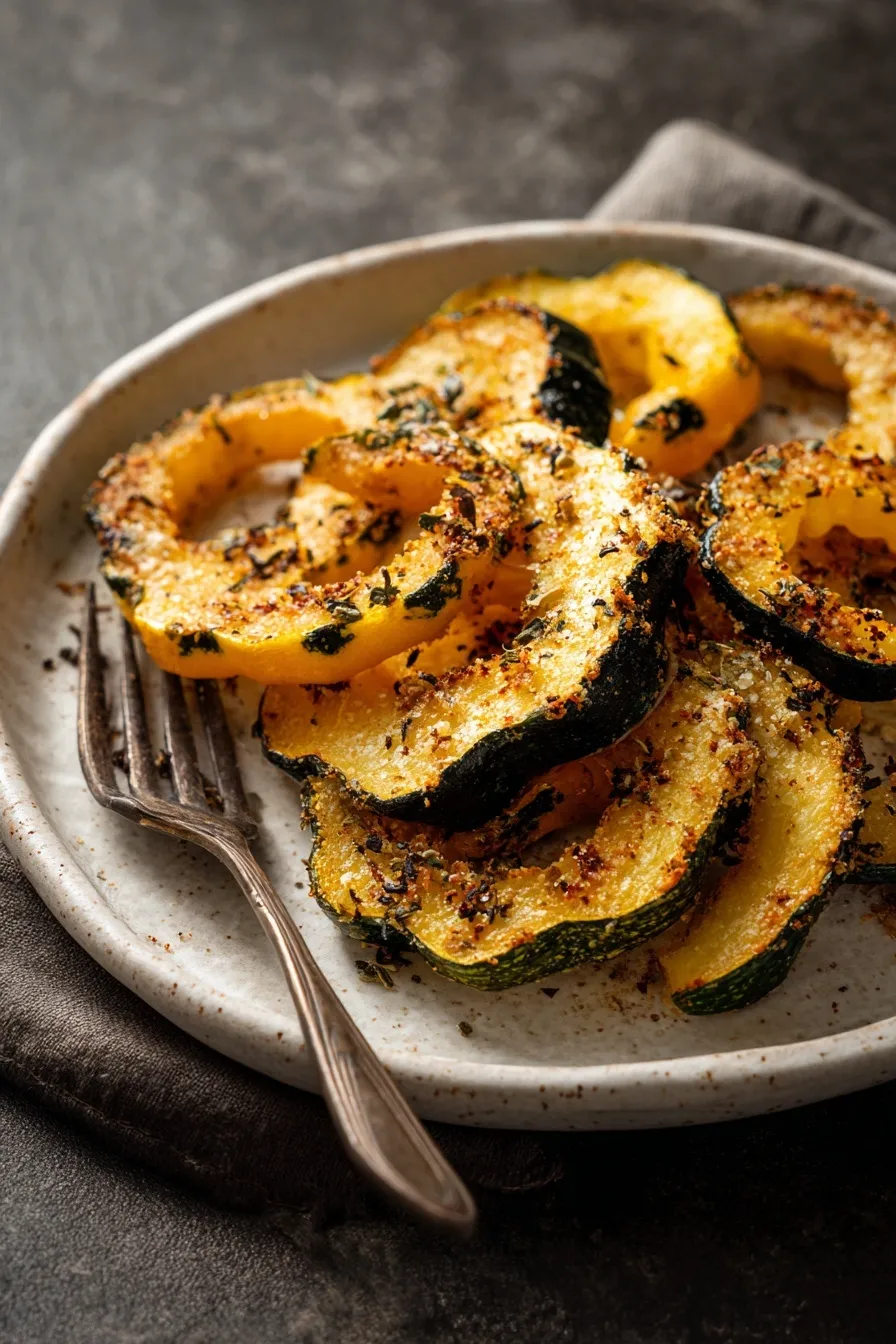Baked Parmesan Garlic Acorn Squash