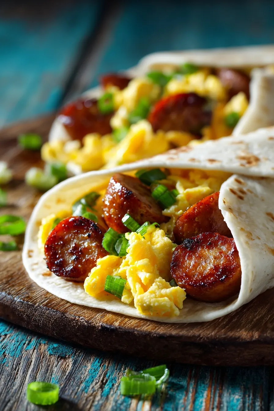 Cheesy Sausage and Egg Wraps