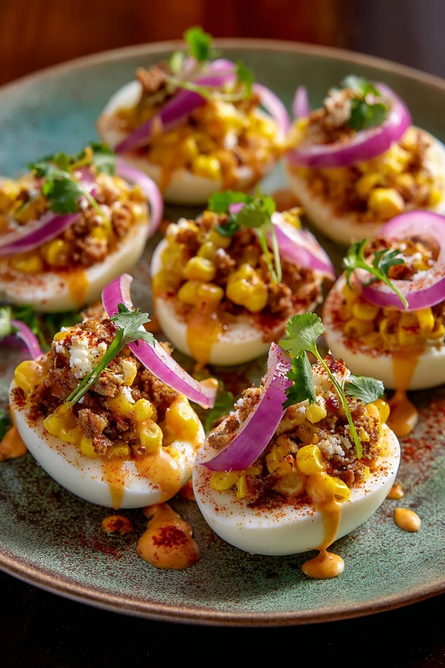 Elote Deviled Eggs