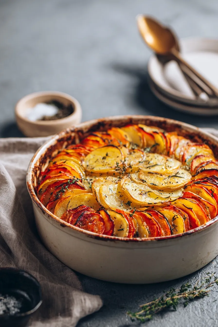 Cheesy Root Vegetable Gratin