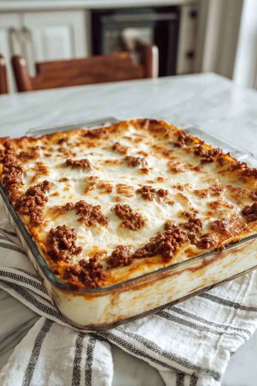 Creamy Baked Spaghetti Lasagna