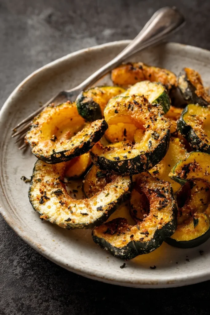 Baked Parmesan Garlic Acorn Squash Recipe
