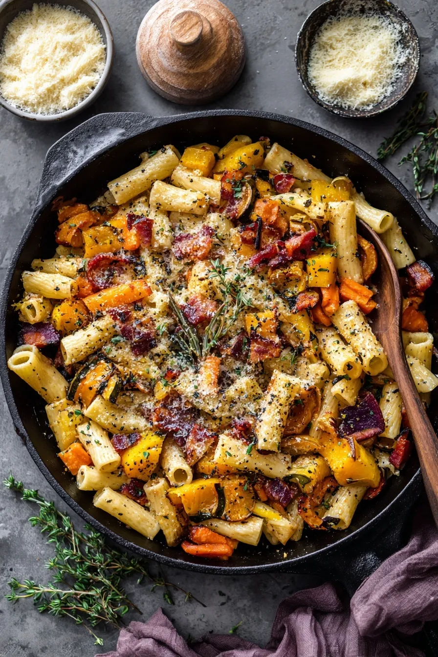 Brussels sprouts butternut squash pasta