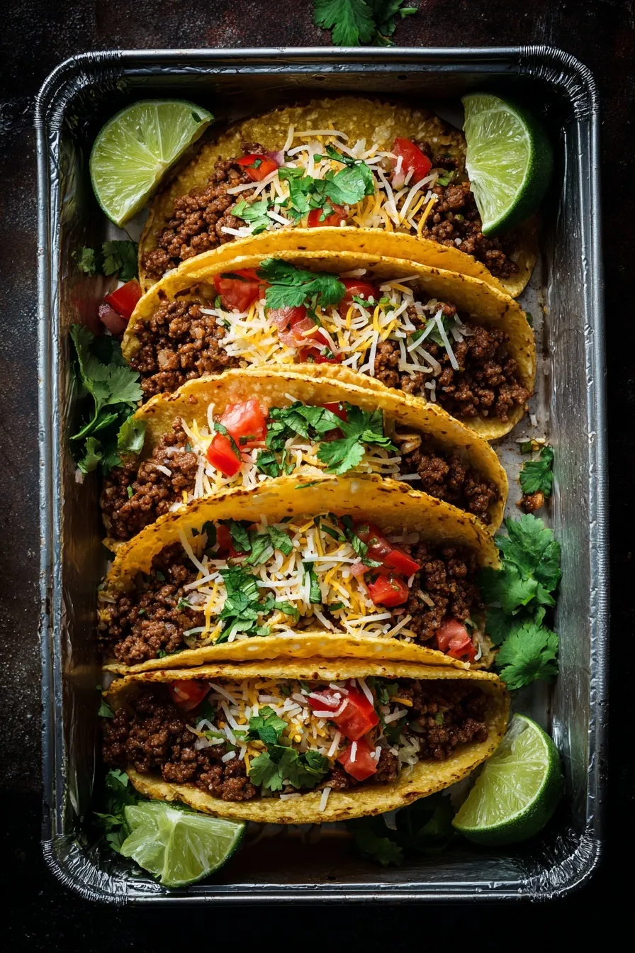 Oven baked cheesy tacos