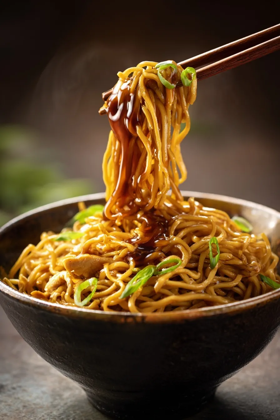 Sticky Garlic Chicken Noodles