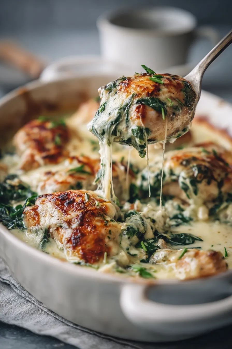 Chicken Spinach Cream Cheese Casserole