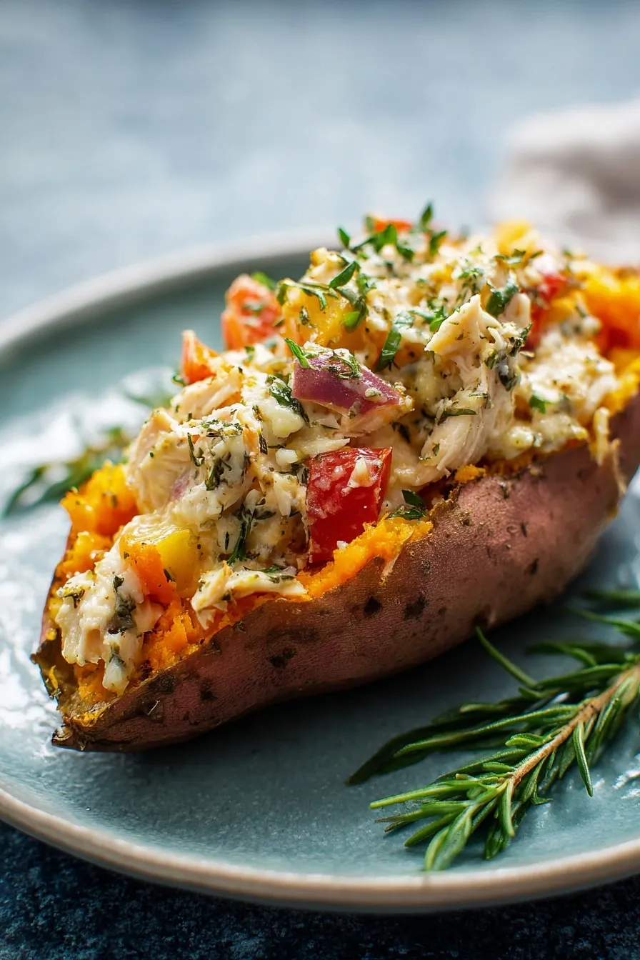 Chicken Pot Pie Sweet Potatoes