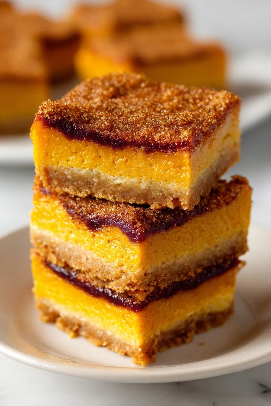 vegan pumpkin snickerdoodle cheesecake bars