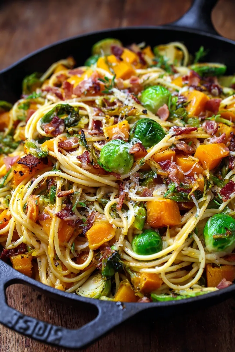 Butternut Squash Brussels Sprouts Pasta