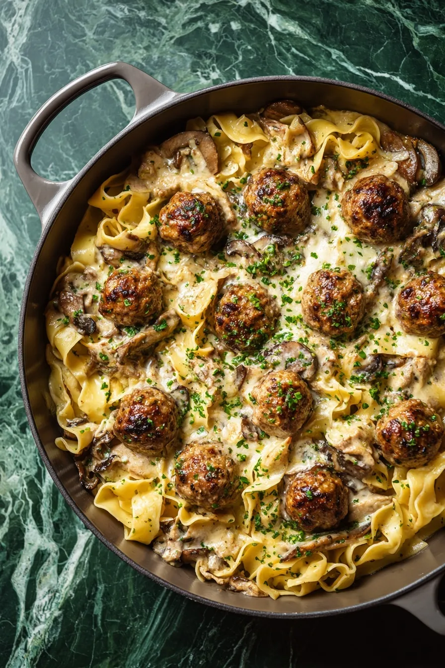 parmesan beef stroganoff alfredo