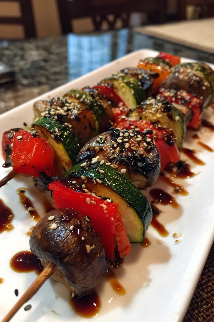 Ginger Teriyaki Veggie Skewers
