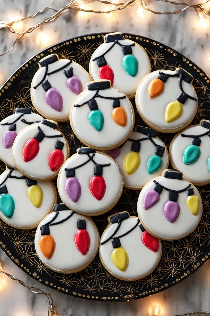 Christmas lights sugar cookies