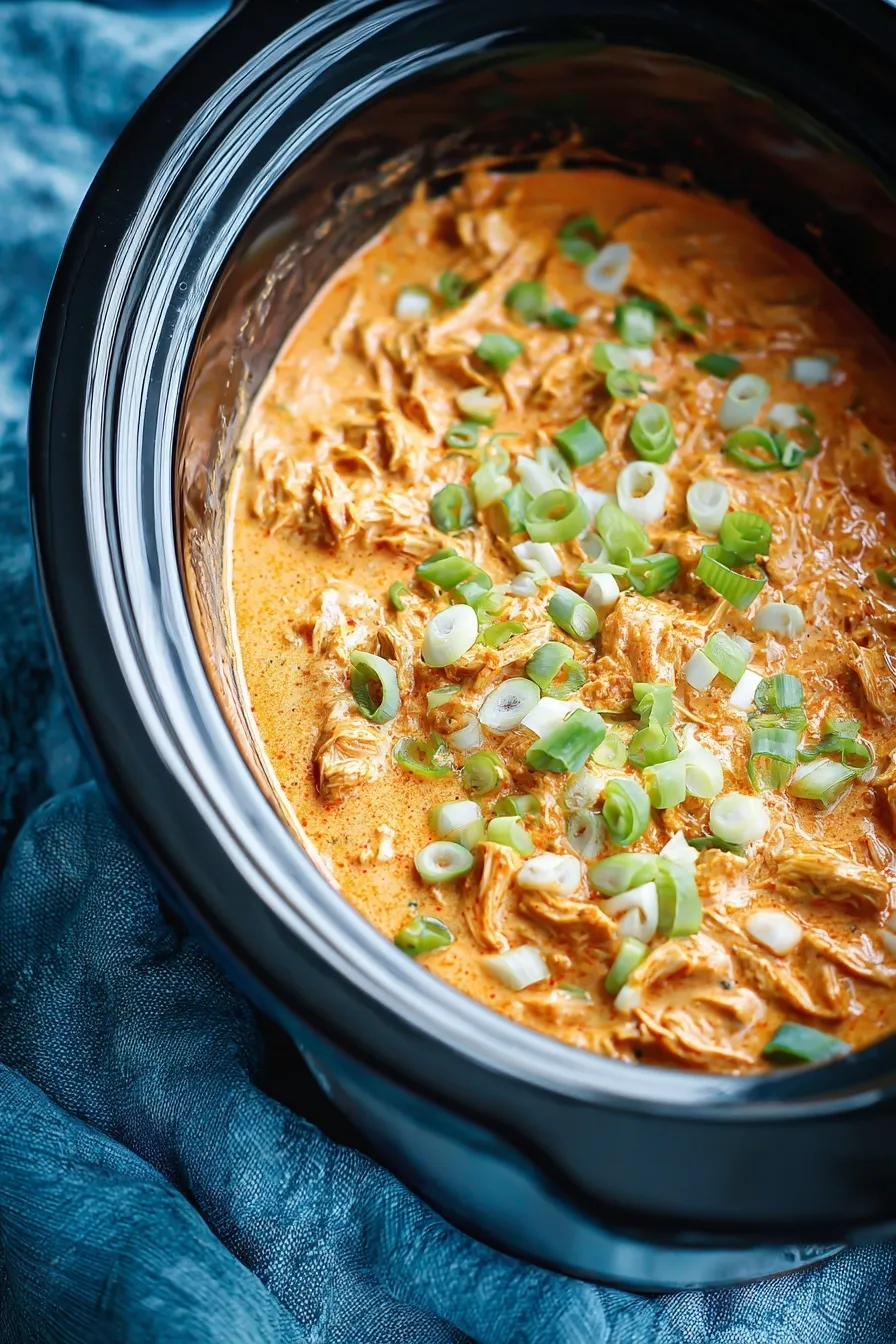 Crockpot Buffalo Ranch Chicken Dip