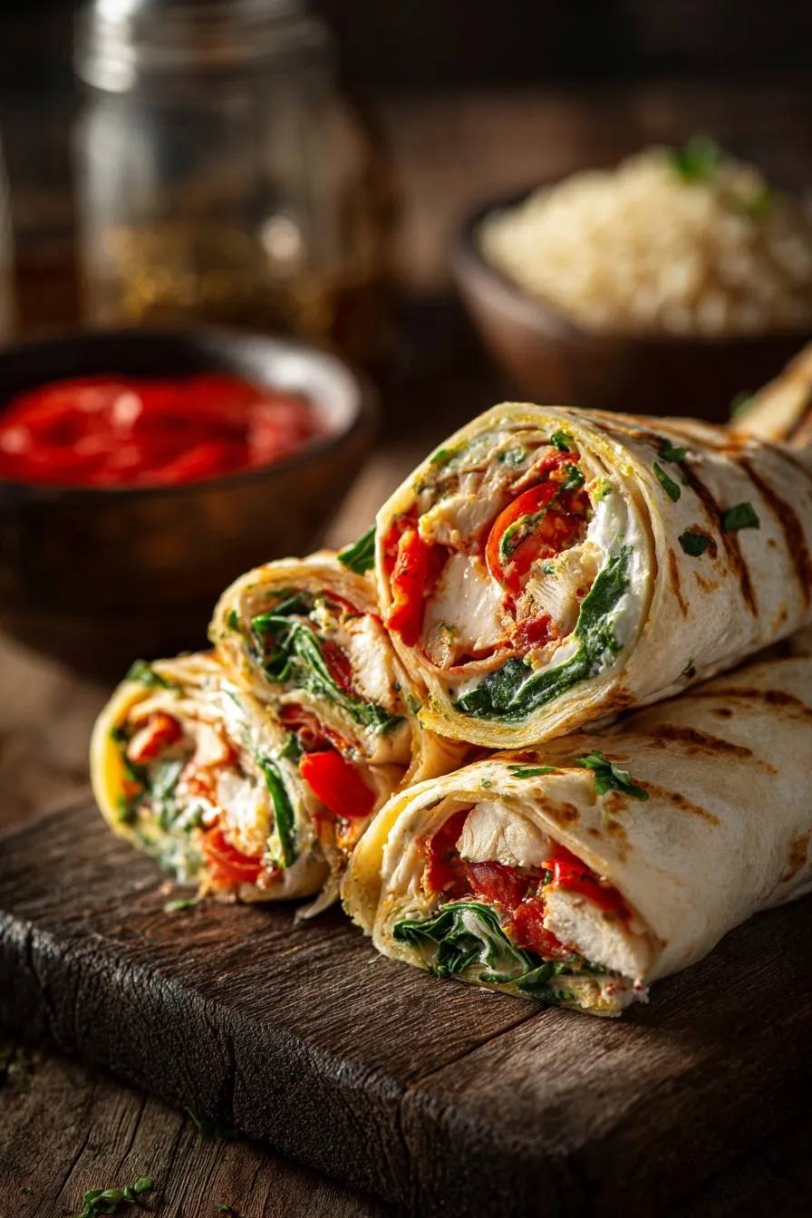 Air Fryer Chicken Mozzarella Wraps