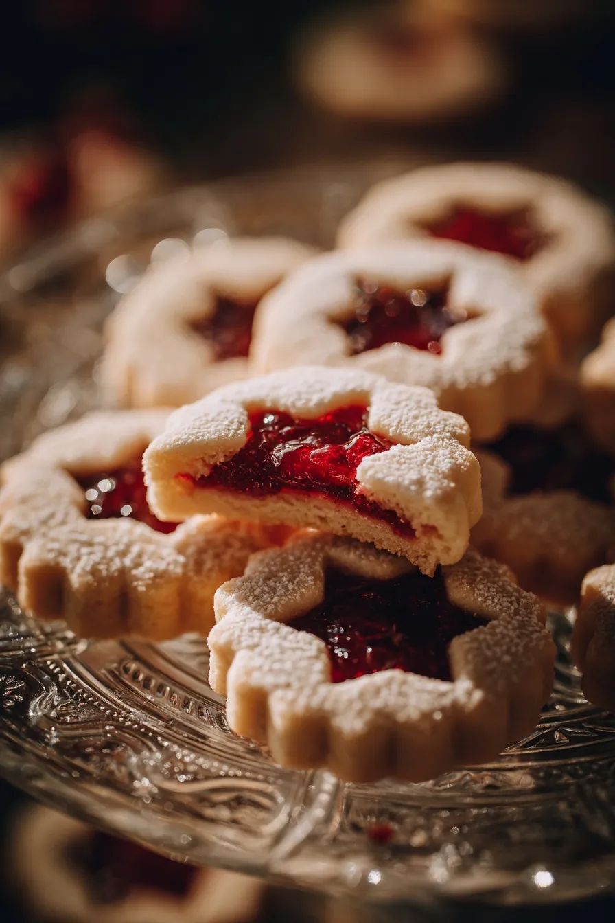 shortbread linzer cookies