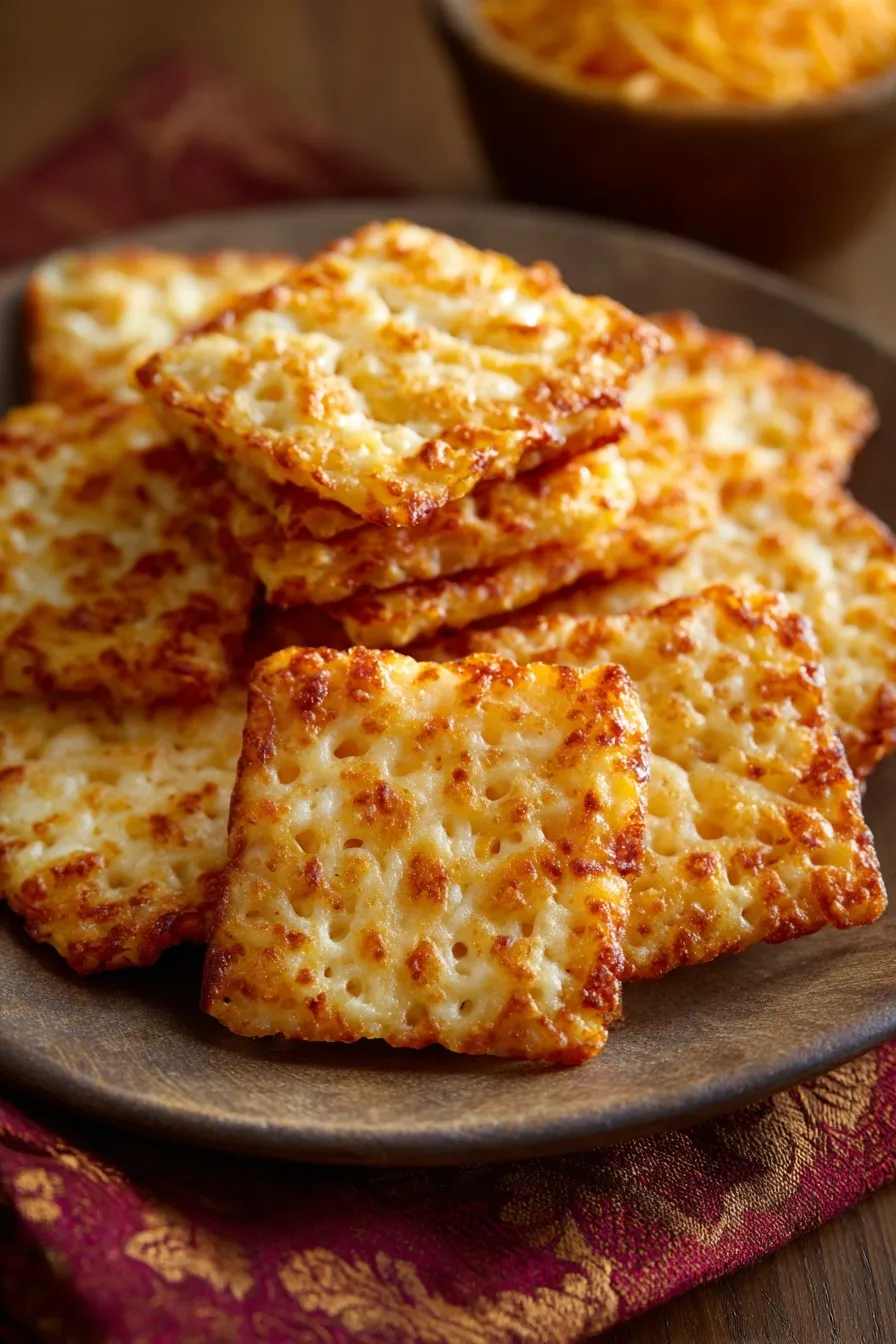 crispy cheesy rice krispie cheddar crackers