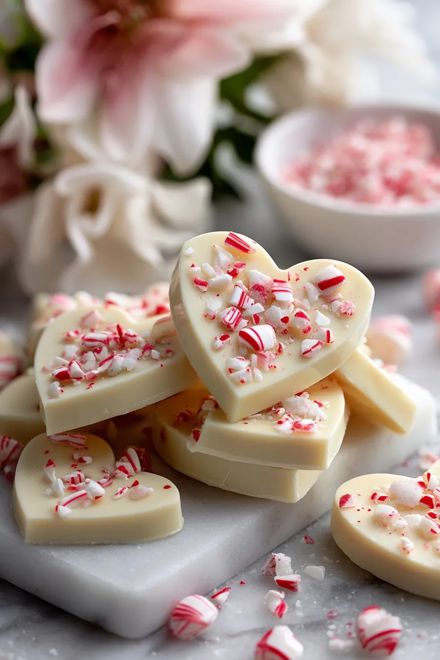 peppermint bark candy cane hearts