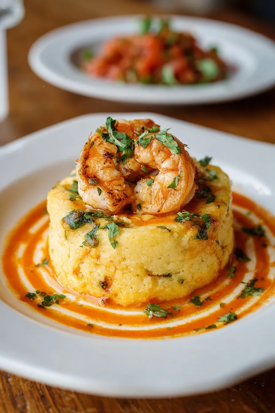 Garlic shrimp mofongo