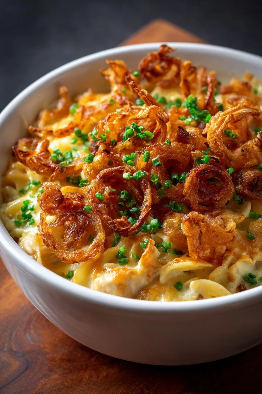 French onion chicken orzo casserole